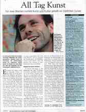 Apero der Neuen Luzerner Zeitung vom 13. September 2001 über die Kulturwochen 2001.