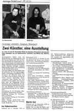 Neue Luzerner Zeitung über die Ausstellung Entnettet, Ivo Habermacher und Martin Gut, Zeichen und Malerei vom 15. November 2001.