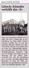 Neue Luzerner Zeitung über Martin Gut`s Kunst-Guerilla Aktion GÜTSCH - S = GUT.CH vom 3. August 2006.