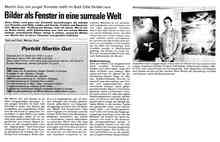 Oberwiggertaler vom Februar 1996 über Martin Gut`s Ausstellung in Reiden.