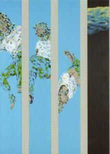 Kunstkarte: Malerei-Abbildung: In der Schwebe - Serie blau + Wolke 3, Martin Gut, 2002